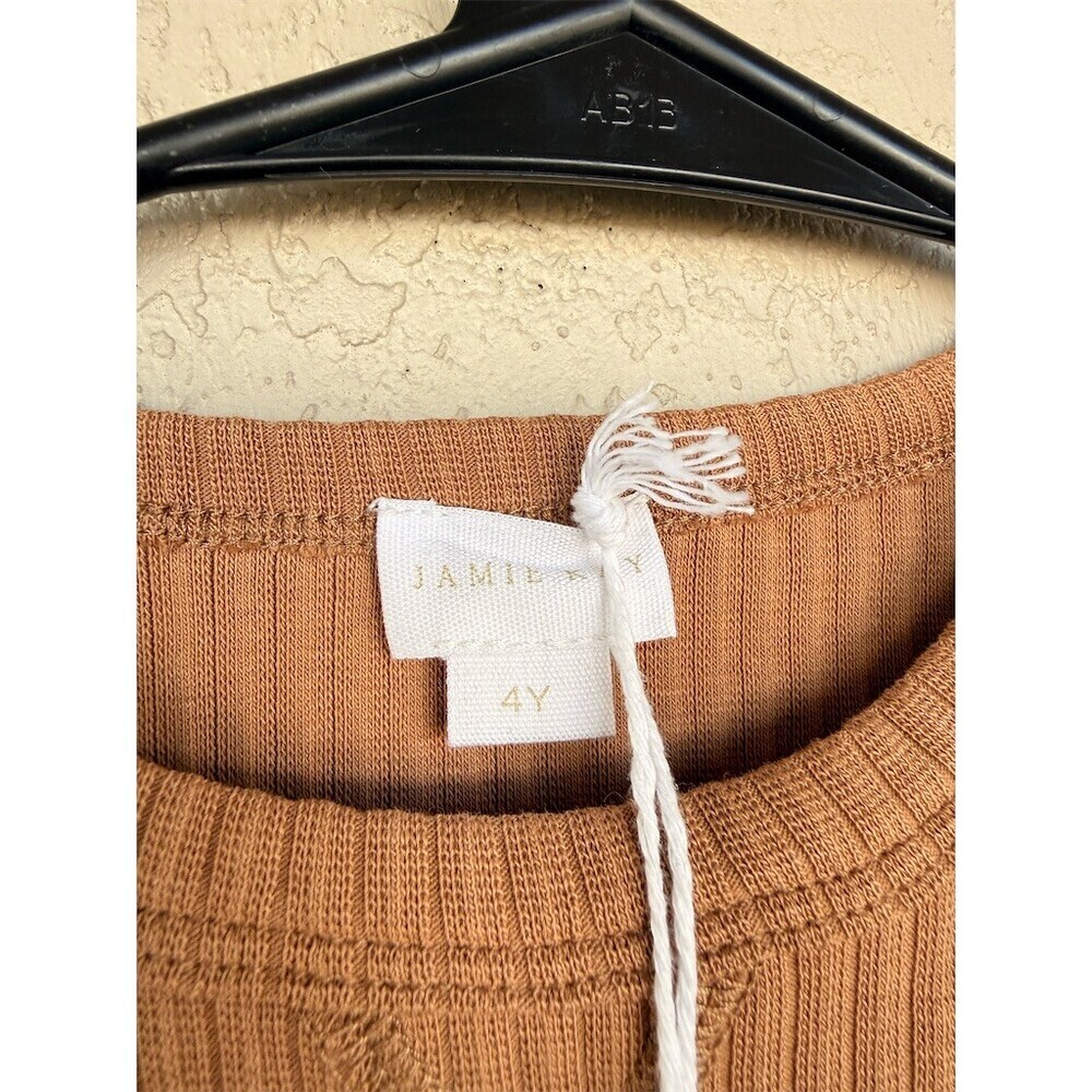 Jamie Kay Girls Long Sleeve Crew Neck Ribbed Knit Top Brown Size 4Y - Picture 4 of 5